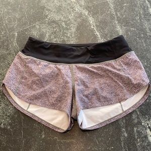 Lululemon Heather Grey Speed Up Run Shorts - Size 2